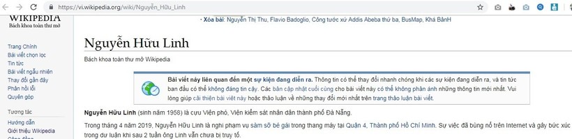 Bách khoa toàn thư mở Wikipedia “bêu danh” ông Nguyễn Hữu Linh 