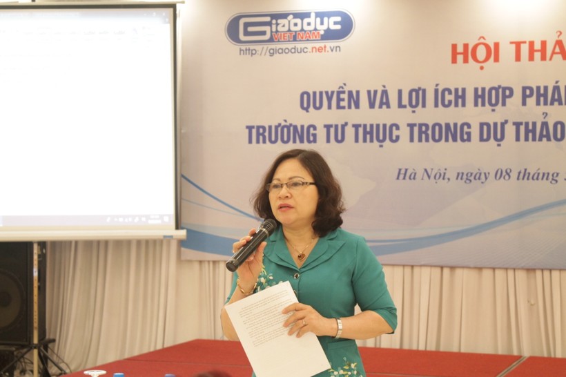 Bà Ngô Thị Minh phát biểu tại hội thảo. Ảnh: TG