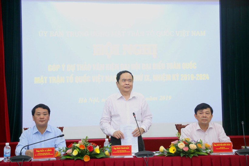 Chủ tịch Ủy ban Trung ương MTTQ Việt Nam Trần Thanh Mẫn phát biểu tại Hội nghị

