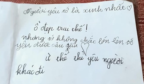 Cậu bé lớp 2 viết thư tỏ tình bạn gái bị trêu đến khóc