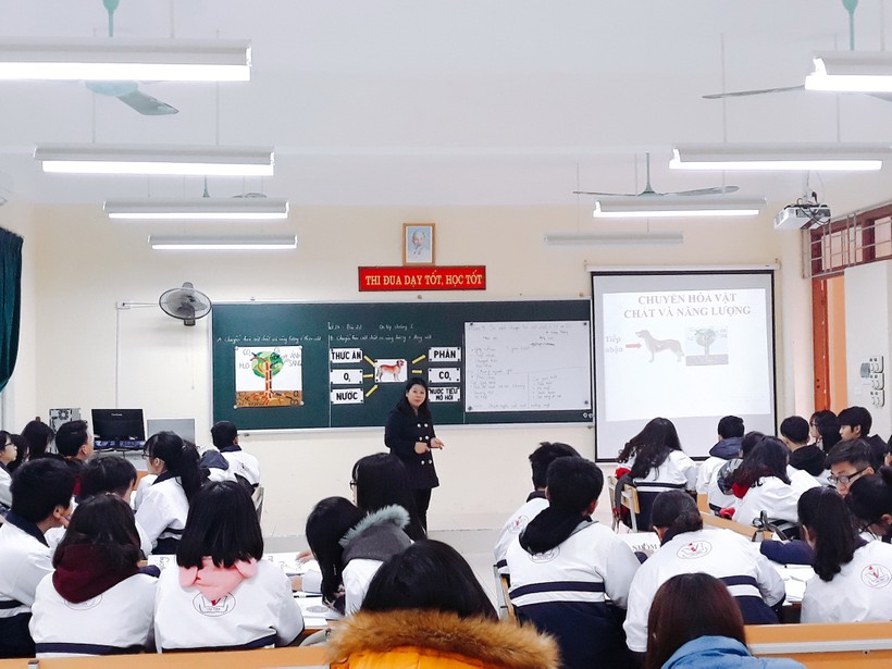Giờ học ôn của lớp cô giáo Phạm Thị Hạnh. Ảnh: Nhân vật cung cấp