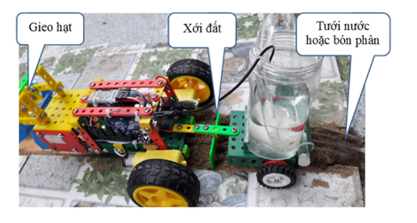 Mô hình robot nông dân nhiều chức năng của em Hoàng Anh