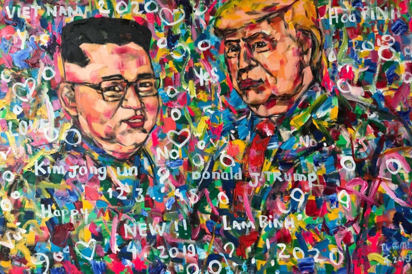 Chân dung Tổng thống Hoa Kỳ - Donald Trump và lãnh tụ Triều Tiên - Kim Jong-un