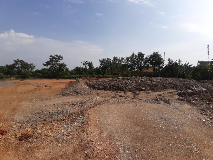 Một góc dự án công trình khu đất đấu giá quyền sử dụng đất Đầm Thùng (xã Lý Nhân) đoàn thanh tra Bộ Xây dựng thực hiện thanh tra ở huyện Vĩnh Phúc