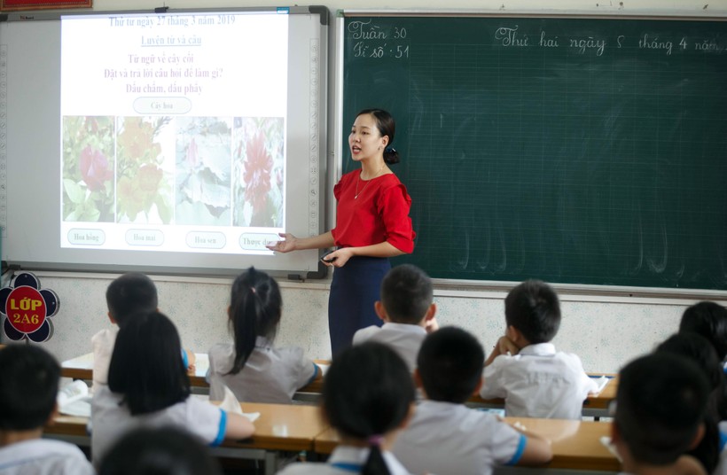 Trong giờ học tại Trường Tiểu học Đinh Tiên Hòang (Việt Trì, Phú Thọ). Ảnh: Thế Đại