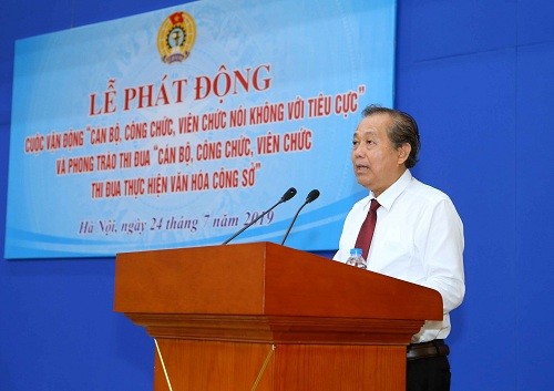Phó Thủ tướng Thường trực Trương Hòa Bình phát biểu tại buổi lễ