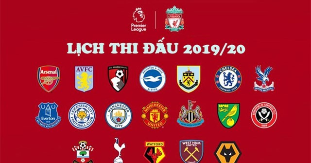 Lịch thi đấu vòng 1 Premier League 2019/2020
