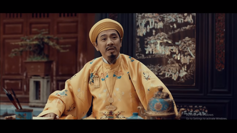 NSƯT Thành Lộc thủ vai hoàng đế Thiệu Trị. Ảnh chụp từ trailer phim “Phượng Khấu”.