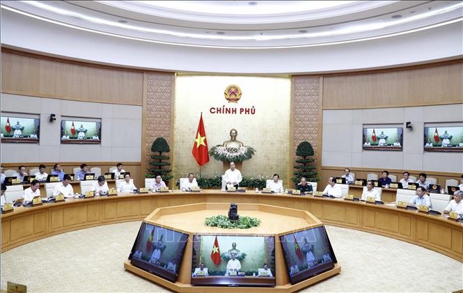 Thủ tướng Nguyễn Xuân Phúc chủ trì Phiên họp Chính phủ thường kỳ tháng 7/2019. Ảnh: Thống Nhất/TTXVN