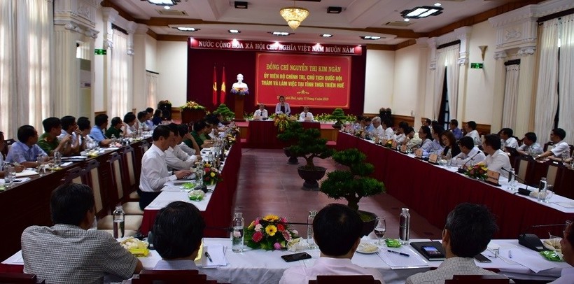 Đoàn công tác của Quốc hội do Ủy viên Bộ Chính trị, Chủ tịch Quốc hội Nguyễn Thị Kim Ngân làm trưởng đoàn làm việc với lãnh đạo chủ chốt của tỉnh Thừa Thiên- Huế
