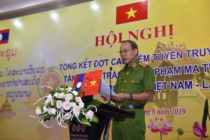 Thượng tướng Lê Quý Vương, Thứ trưởng Bộ Công an phát biểu tại Hội nghị.