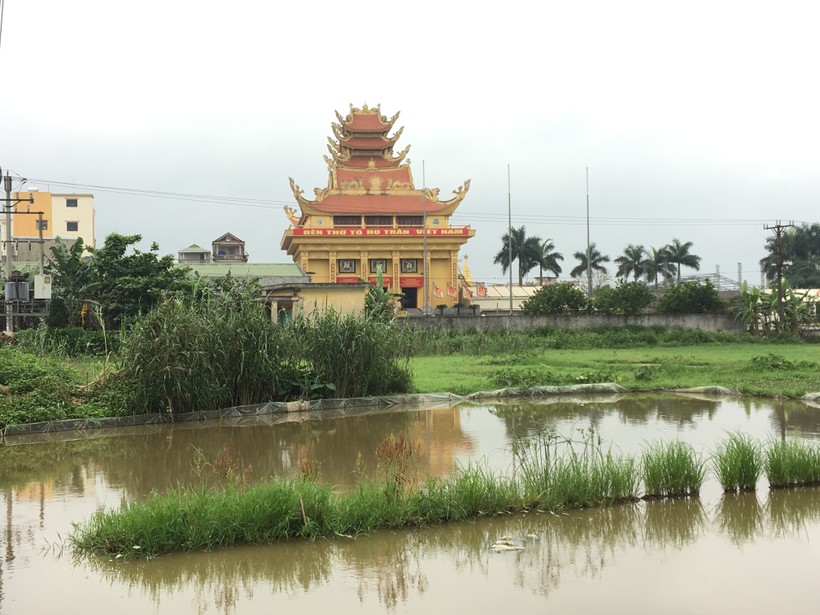 Ngôi đền nằm giữa vùng đất nông nghiệp tại Hưng Hà.