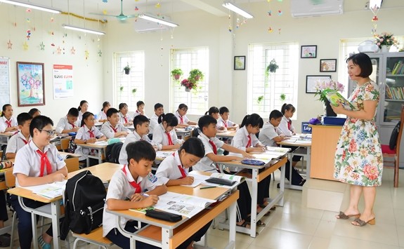 Trường THCS Phúc Lợi, phường Phúc Lợi (Long Biên, Hà Nội) chuẩn bị tốt cơ sở vật chất bước vào năm học mới. Ảnh: NGUYỄN TUẤN HUY

