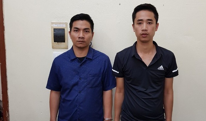 Hai đối tượng Cường và Thuận bị bắt giữ. Ảnh ANTĐ