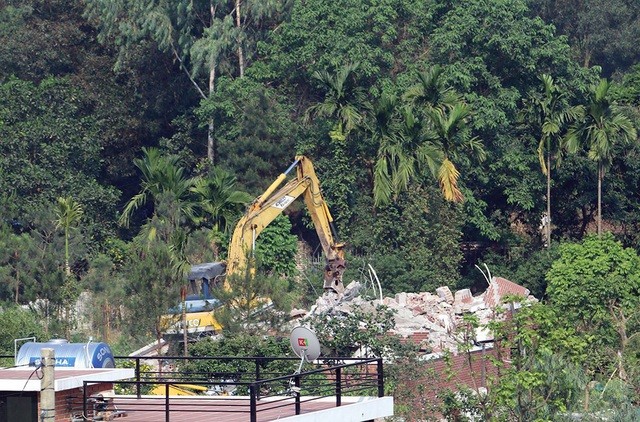 Huyện Sóc Sơn cưỡng chế các công trình vi phạm đất rừng từ giữ tháng 4/2019.