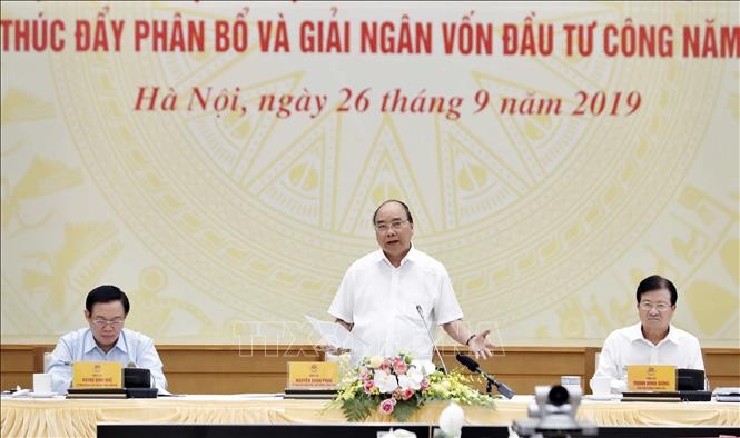 Thủ tướng Nguyễn Xuân Phúc phát biểu tại hội nghị. Ảnh: Thống Nhất/TTXVN