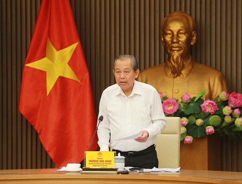 Phó Thủ tướng Trương Hòa Bình phát biểu tại buổi làm việc - Ảnh: VGP/Lê Sơn
