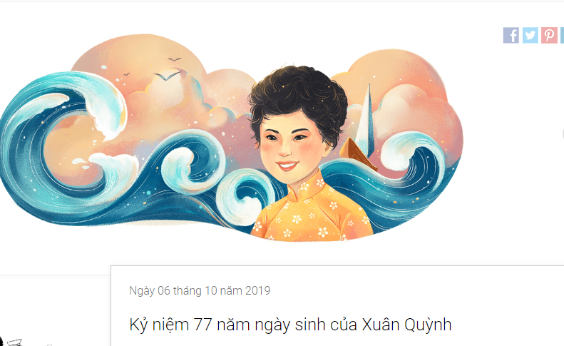 Xuân Quỳnh trở thành nữ thi sĩ đầu tiên Việt Nam được Google vinh danh cùng "Sóng", "Thuyền và biển"...

