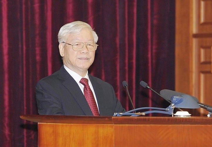 Tổng Bí thư, Chủ tịch nước Nguyễn Phú Trọng phát biểu tại phiên khai mạc Hội nghị Trung ương 11.