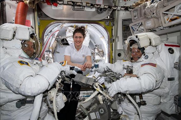Các nhà du hành vũ trụ trên Trạm Vũ trụ quốc tế (ISS). Ảnh tư liệu: AFP/TTXVN.