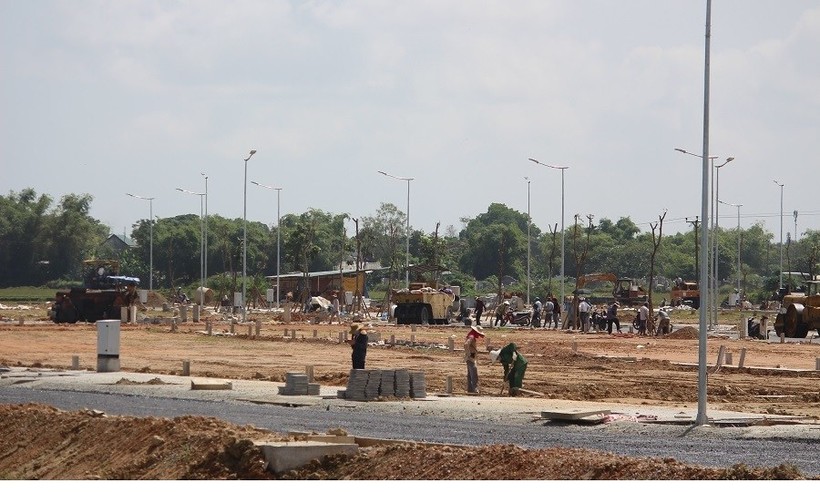 Một góc dự án hạ tầng kỹ thuật khu dân cư phía bắc Hương Sơ (khu vực 1) đang triển khai