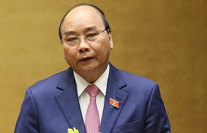 Thủ tướng Nguyễn Xuân Phúc phát biểu tại kỳ họp Quốc hội thứ 8. Ảnh:VGP