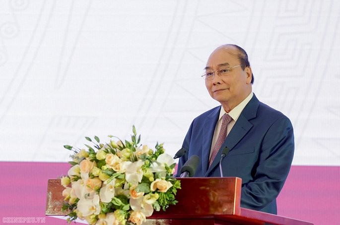 Thủ tướng Nguyễn Xuân Phúc phát biểu tại sự kiện. Ảnh: VGP/Quang Hiếu