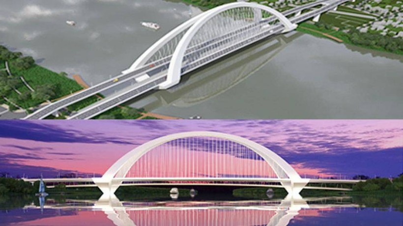 Một trong những bản thiết kế cầu vượt qua sông Hương để cộng đồng lựa chọn