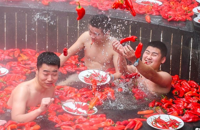 Cuộc thi ăn ớt ở Hải Nam, Trung Quốc.