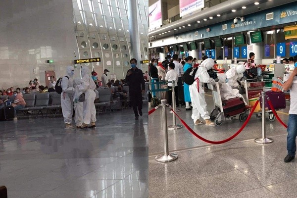 Giữa đại dịch corona, một gia đình gây sốt khi mặc đồ bảo hộ trắng muốt ở sân bay