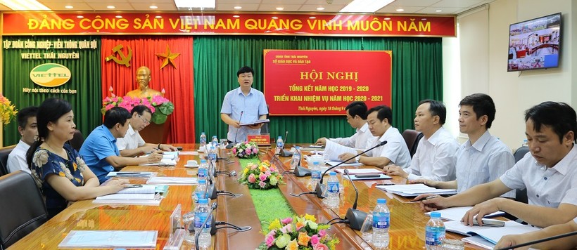 Ông Phạm Việt Đức, Giám đốc Sở GD&ĐT Thái Nguyên phát biểu tại Hội nghị