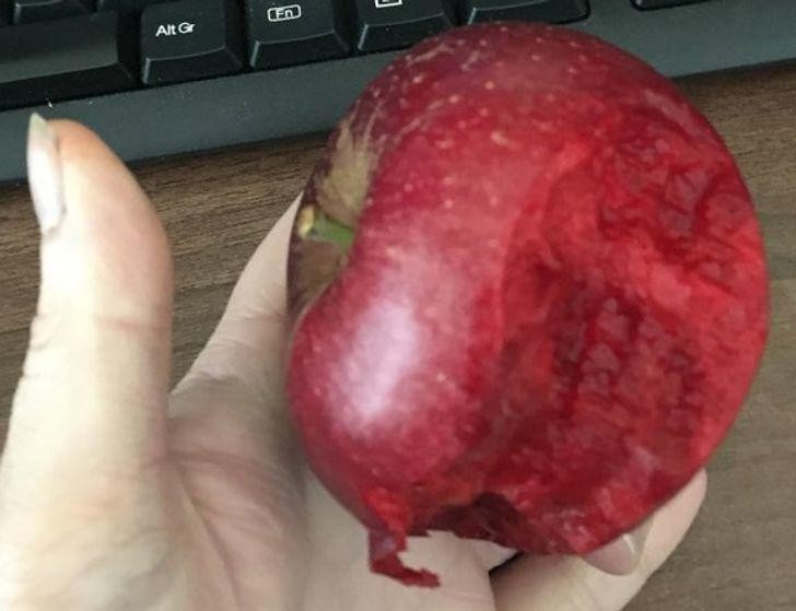 Phần ruột của trái táo này có màu đỏ y hệt như vỏ của nó vậy!