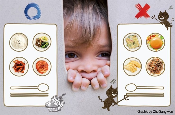 Lựa chọn giữa ăn chay và ăn mặn trong bữa ăn học đường ở Hàn Quốc.
