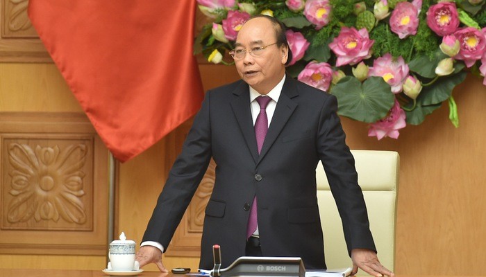 Thủ tướng Nguyễn Xuân Phúc phát biểu trong buổi gặp mặt đại diện các hiệp hội doanh nghiệp nước ngoài. Ảnh: VGP/Quang Hiếu 

