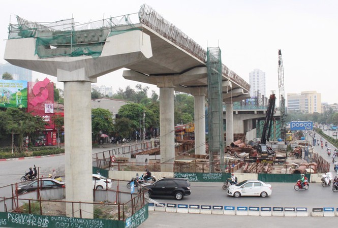 Dự án đường sắt Nhổn - ga Hà Nội đã bị chậm tiến độ.
