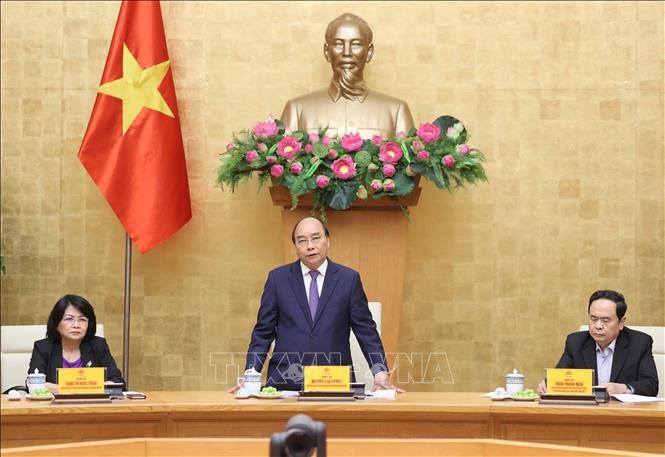  Thủ tướng Nguyễn Xuân Phúc phát biểu. Ảnh: Thống Nhất/TTXVN