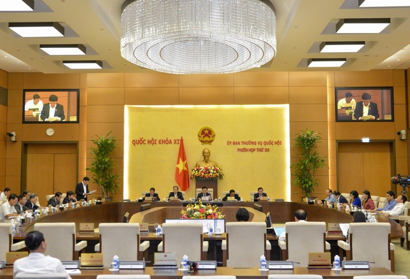 Phiên họp thứ 55 của Ủy ban Thường vụ Quốc hội. Ảnh: VGP/Nguyễn Hoàng