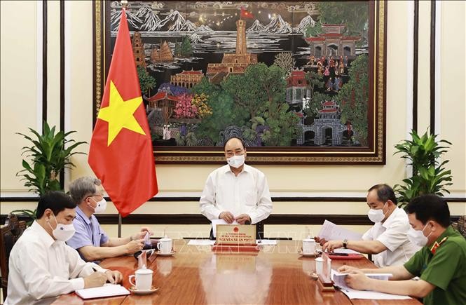 Chủ tịch nước Nguyễn Xuân Phúc phát biểu tại buổi làm việc - Ảnh: TTXVN.