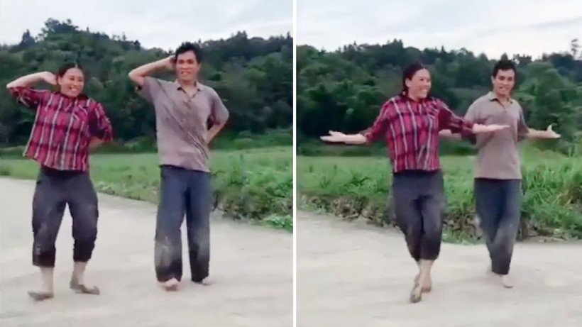 Vợ chồng nông dân nhảy điệu shuffle đang gây sốt mạng xã hội.