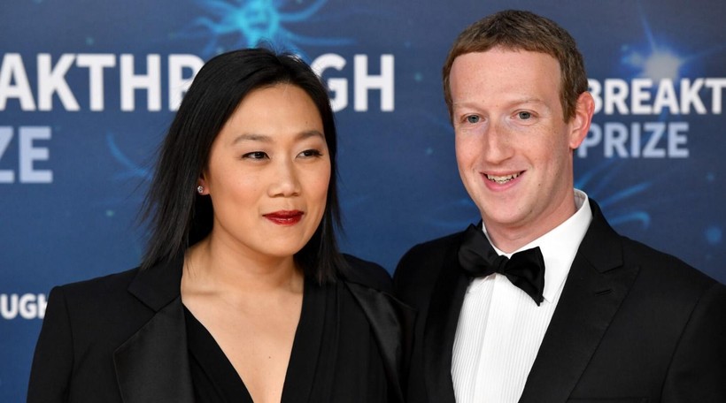 Priscilla Chan và Mark Zuckerberg (ảnh: Breakthrough Prize/JTA).