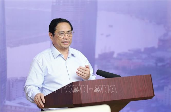 Thủ tướng Phạm Minh Chính chủ trì Hội nghị Phát triển thị trường bất động sản. Ảnh: Dương Giang/TTXVN.