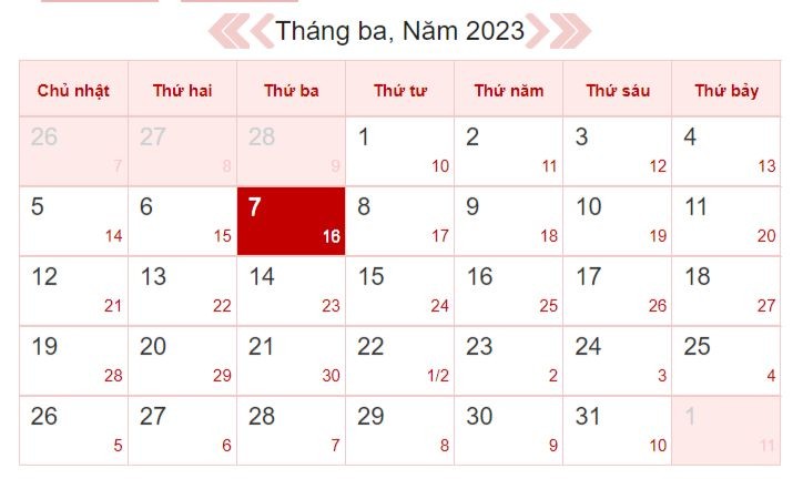 Xem âm lịch ngày 7/3: Thuận lợi khai trương, giao dịch