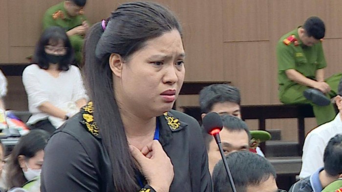 Bị cáo Trần Thị Mai Xa khai báo trước toà.