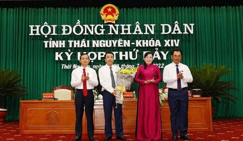 Thường trực Tỉnh ủy Thái Nguyên chúc mừng tân Phó Chủ tịch UBND tỉnh Nguyễn Thanh Bình.