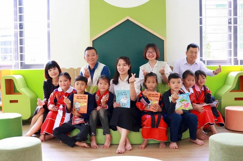 Công trình thư viện thân thiện cho học sinh Trường Tiểu học Tân Bắc do tổ chức GNI tài trợ. 
