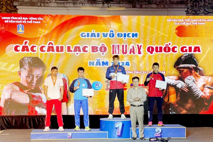 VĐV Hoàng Văn Chính, đoàn thể thao Bắc Kạn giành HCV Giải vô địch các CLB Muay quốc gia năm 2024.