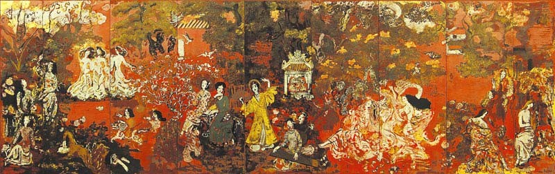 Bức tranh "Trung - Nam - Bắc" của Nguyễn Gia Trí bị làm hỏng.  