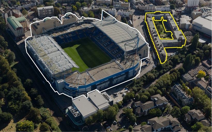 Khu vực sân Stamford Bridge hiện tại.