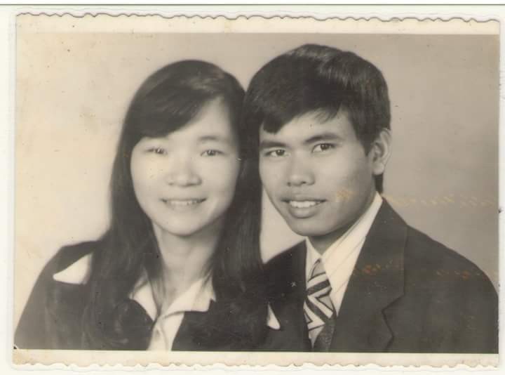 Cựu nữ quân nhân Lê Thị Mộng Phượng và chồng thời sinh viên 1982 khi du học ở Bungaria