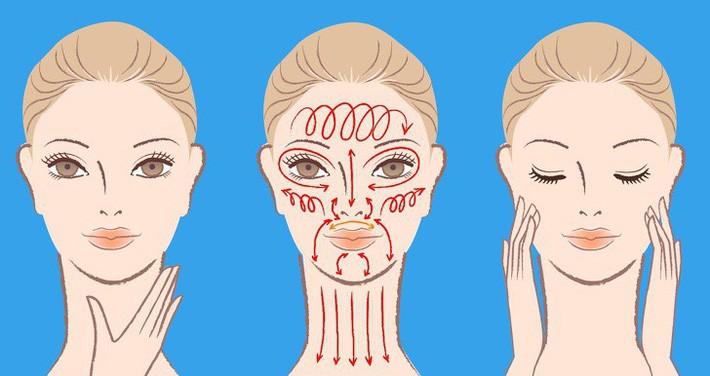 Tự massage mặt mỗi ngày các nếp nhăn sẽ không có cơ hội hình thành và ngăn ngừa tình trạng chảy xệ hiệu quả.
